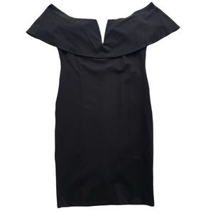 Fashion Nova Black Lyla Off Shoulder Fitted Stretchy Midi Dress - Size 1XL